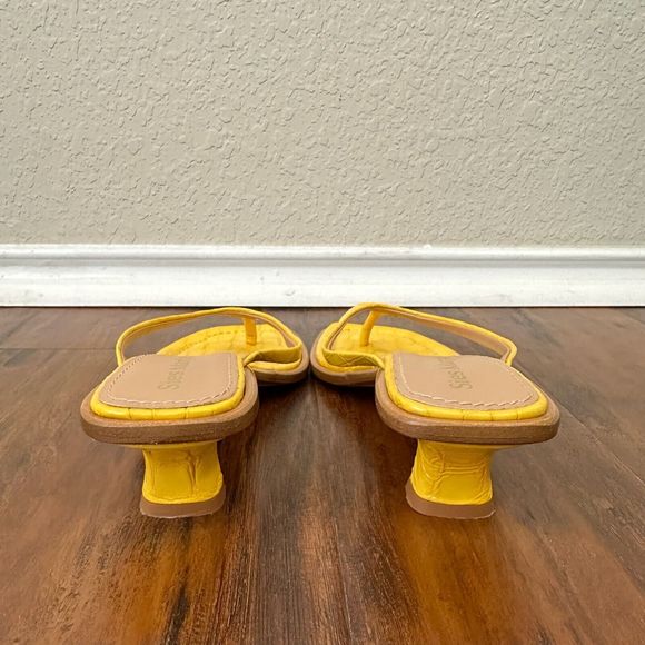 SIES MARJAN Alix Crocodile Thong Heeled Sandals Yellow Leather - Picture 9 of 12